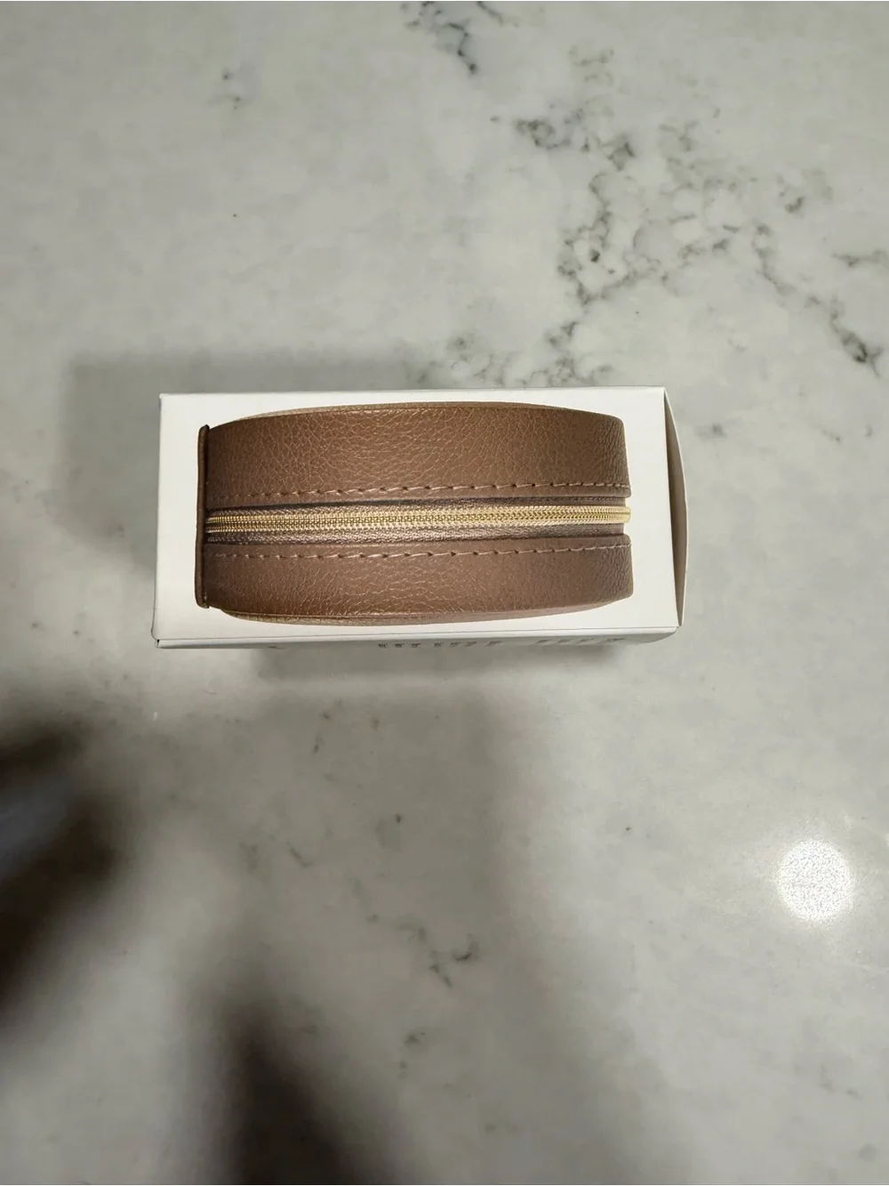 Brown Round Travel Jewelry Case